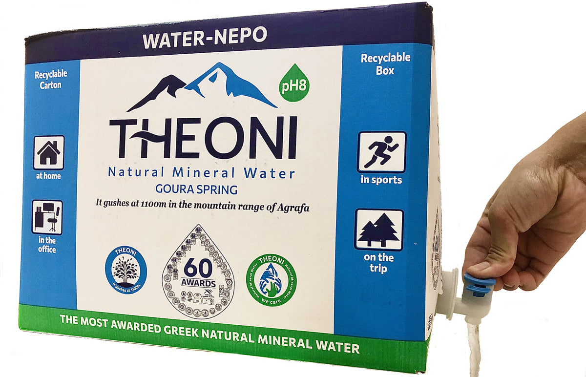 Theoni天然礦泉水(無氣) 10L 環保紙盒裝 - 希臘高端水